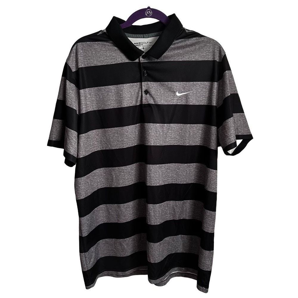 Nike Men’s Golf Polo black and grey stripe size XL short sleeve